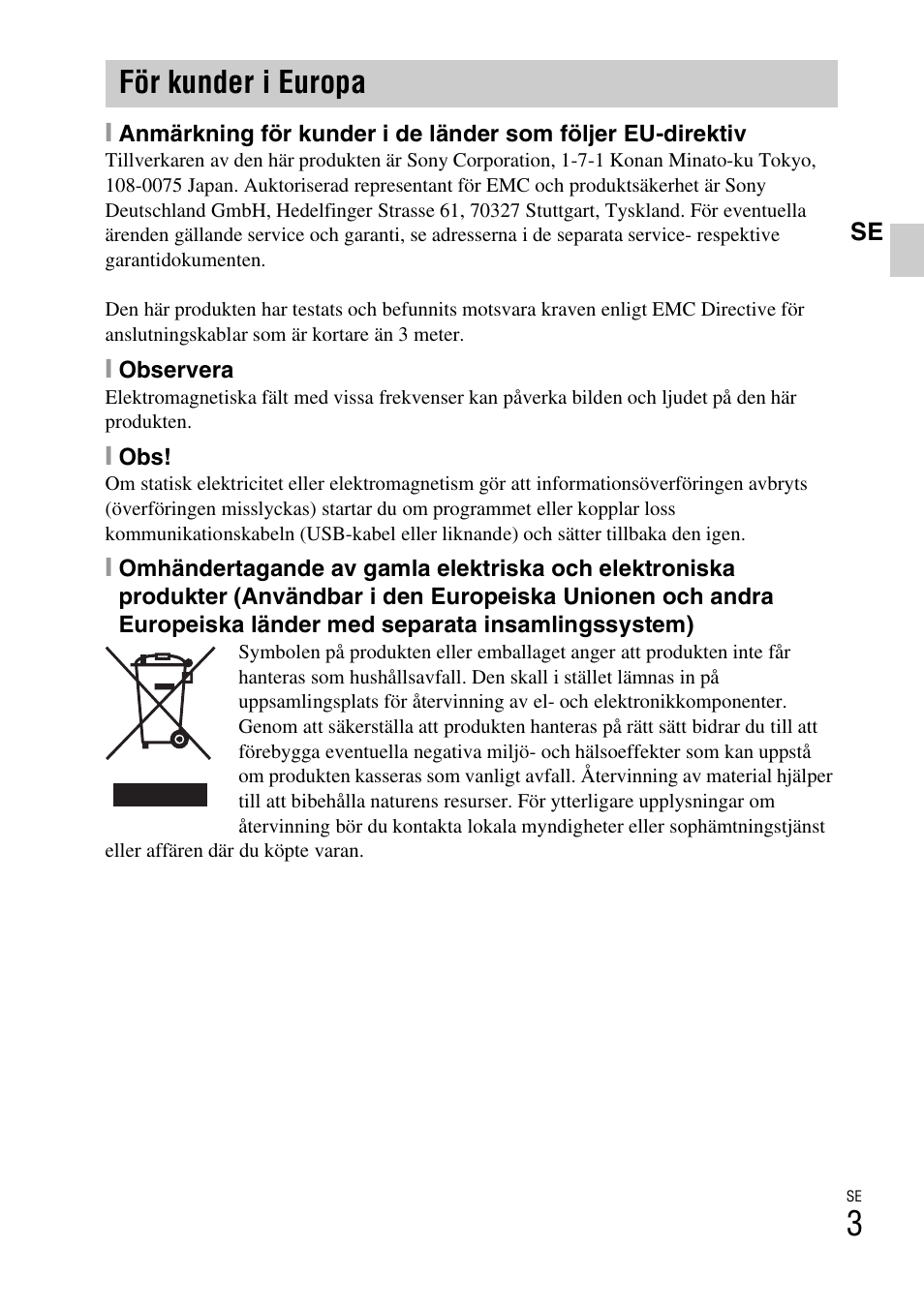 För kunder i europa | Sony DSC-W310 User Manual | Page 297 / 515