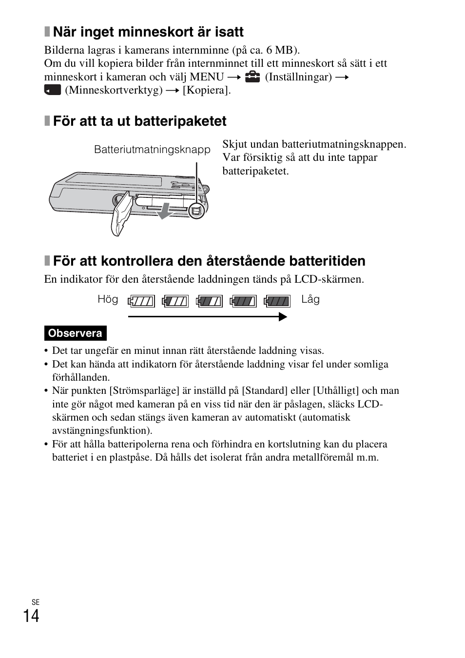 Xnär inget minneskort är isatt | Sony DSC-W310 User Manual | Page 308 / 515