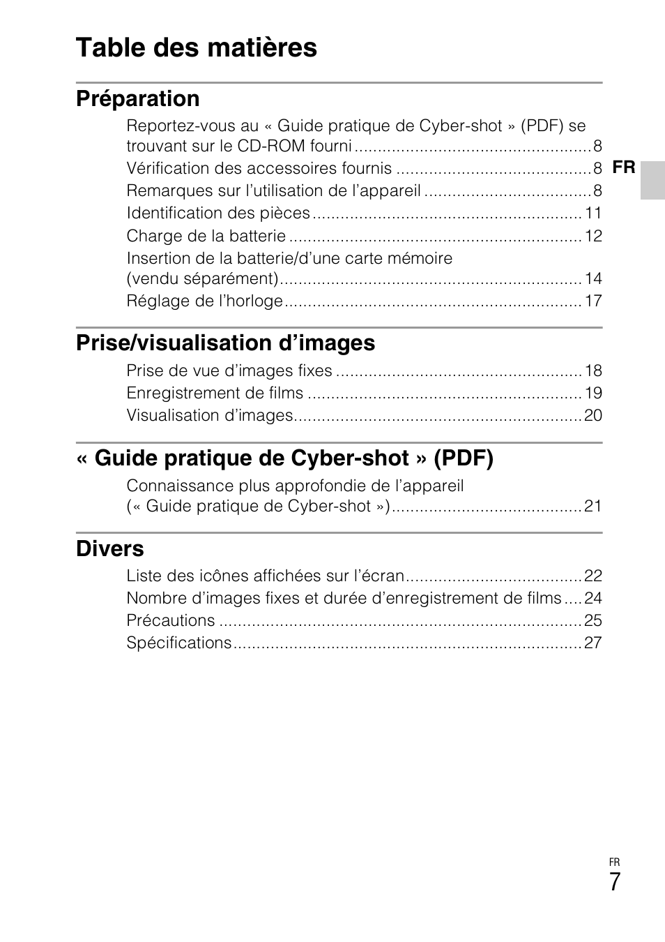 Sony DSC-W310 User Manual | Page 35 / 515