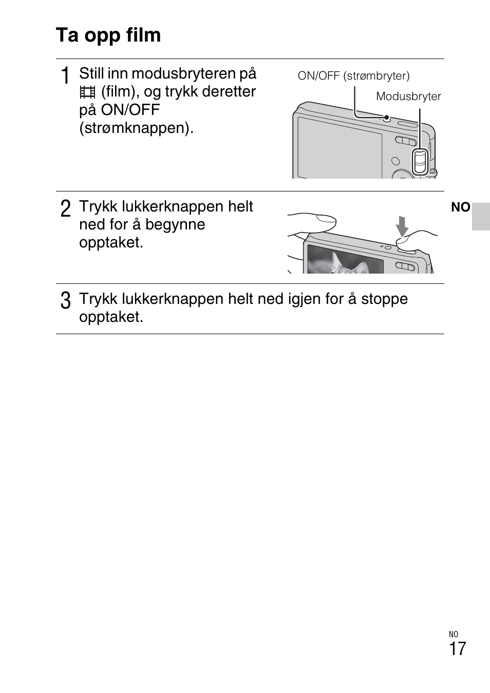 Ta opp film | Sony DSC-W310 User Manual | Page 363 / 515