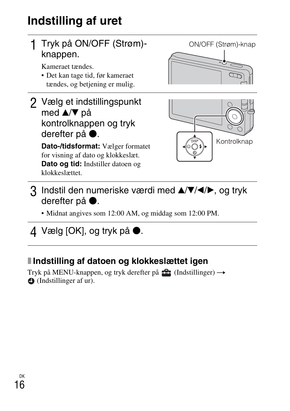 Indstilling af uret | Sony DSC-W310 User Manual | Page 388 / 515