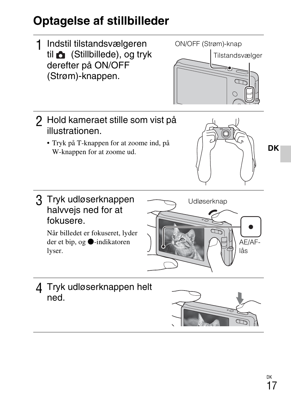 Optagelse af stillbilleder | Sony DSC-W310 User Manual | Page 389 / 515