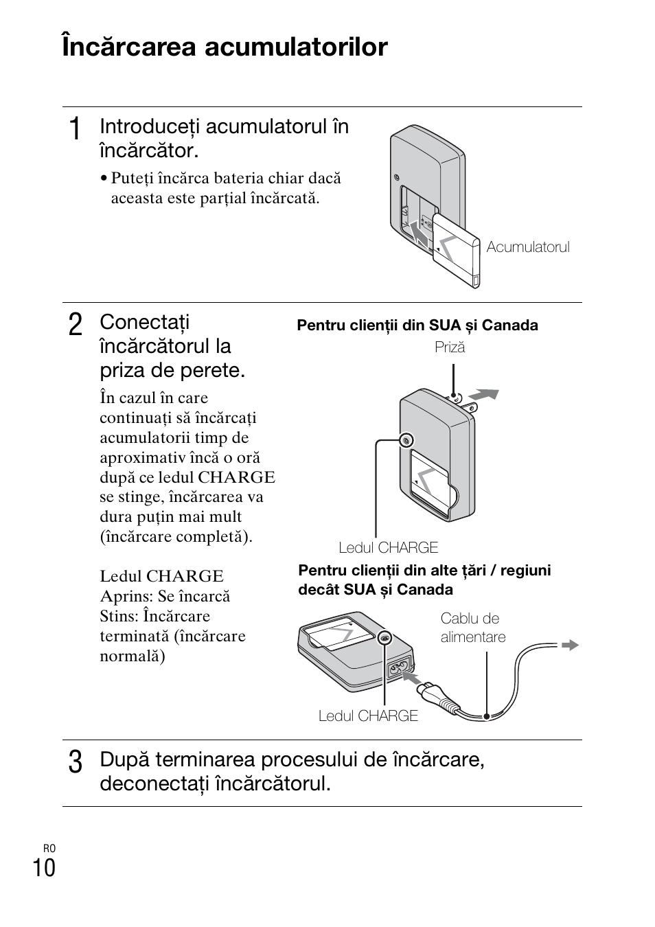 Încărcarea acumulatorilor | Sony DSC-W310 User Manual | Page 436 / 515