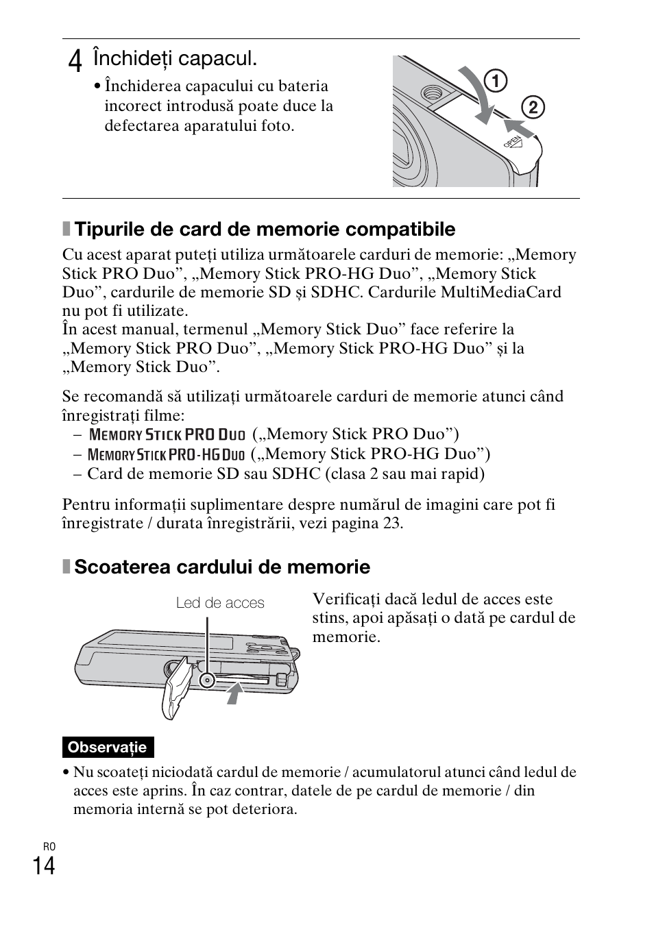 Închideţi capacul | Sony DSC-W310 User Manual | Page 440 / 515