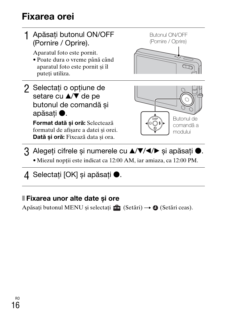 Fixarea orei | Sony DSC-W310 User Manual | Page 442 / 515