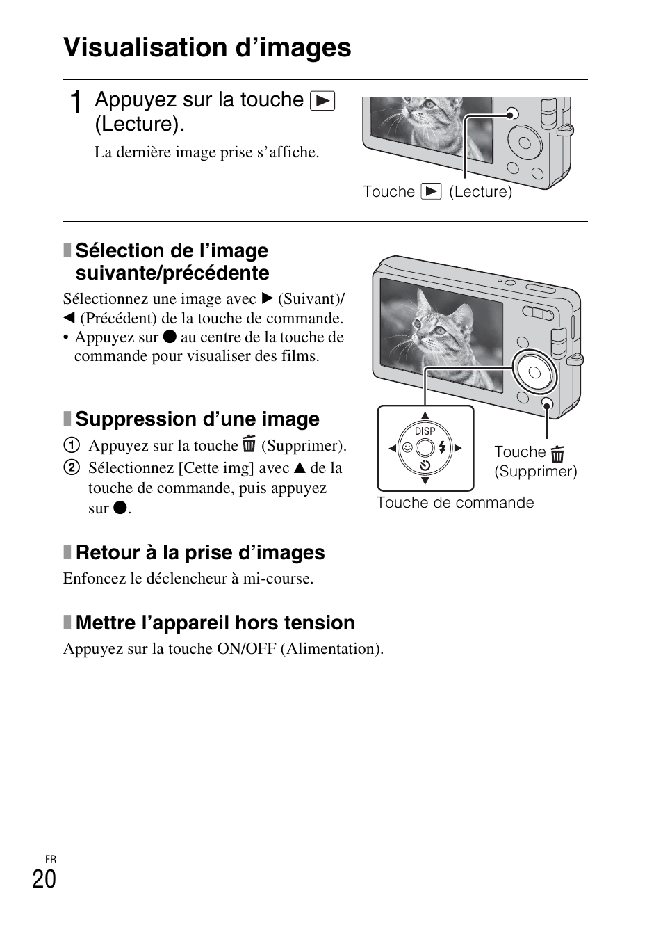 Visualisation d’images | Sony DSC-W310 User Manual | Page 48 / 515