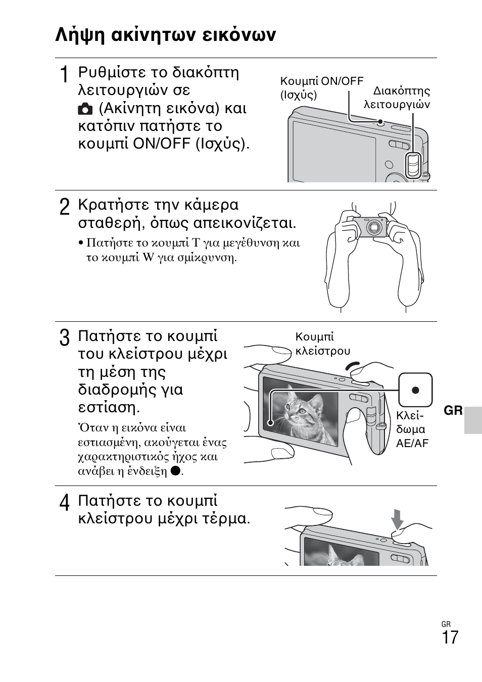 Λήψη ακίνητων εικ νων | Sony DSC-W310 User Manual | Page 497 / 515