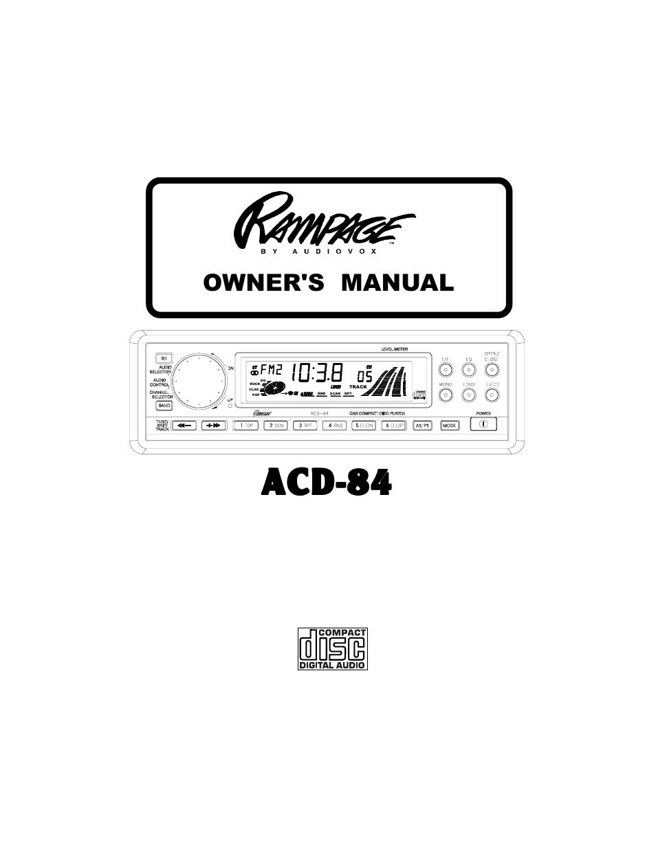 Audiovox Rampage ACD-84 User Manual | 20 pages