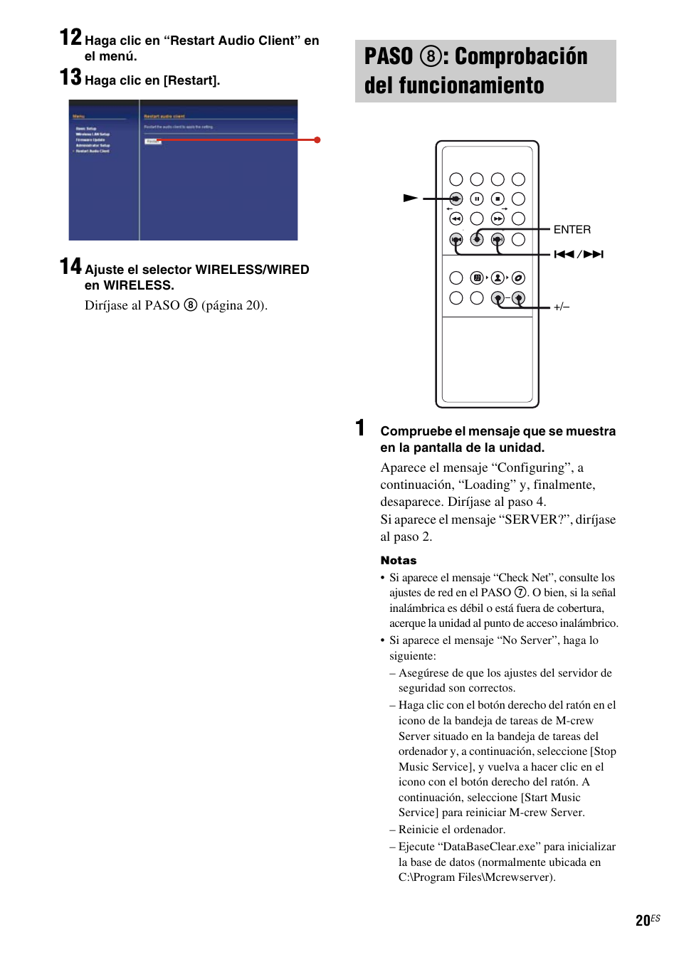 Paso 8: comprobación del funcionamiento, Paso 8: comprobación del, Funcionamiento | Paso 8 : comprobación del funcionamiento | Sony TDM-NC1 User Manual | Page 104 / 467