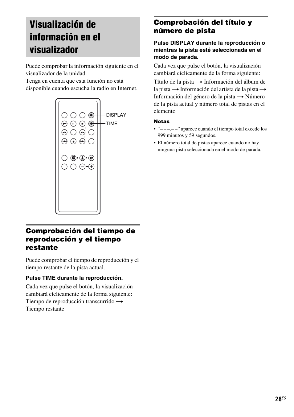 Visualización de información en el visualizador, Visualización de información en el, Visualizador | Comprobación del título y número de pista | Sony TDM-NC1 User Manual | Page 112 / 467