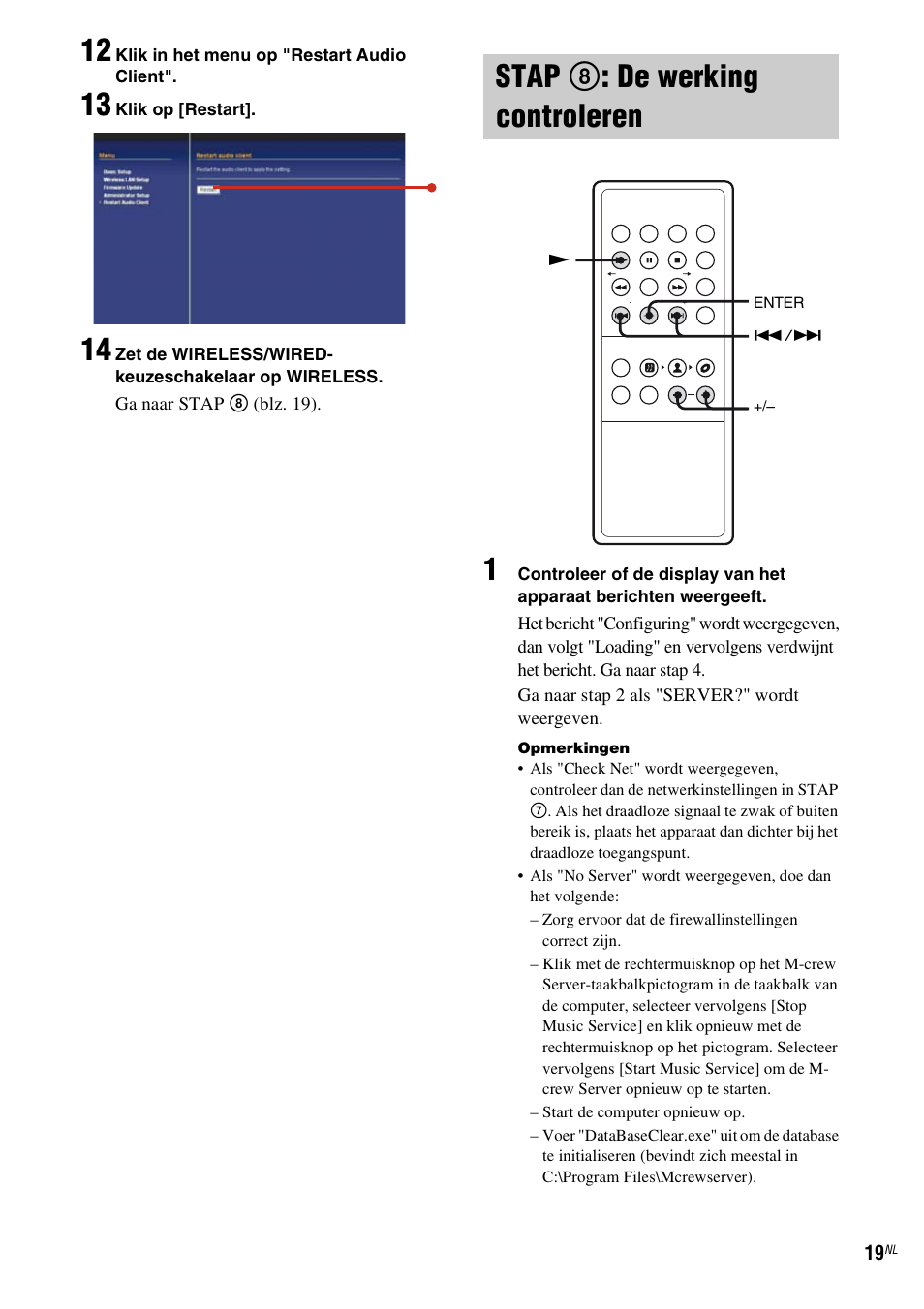 Stap 8: de werking controleren, Blz. 19), Stap 8 : de werking controleren | Sony TDM-NC1 User Manual | Page 191 / 467