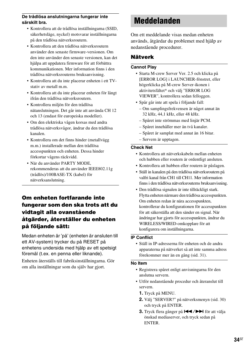 Meddelanden, Nätverk | Sony TDM-NC1 User Manual | Page 290 / 467