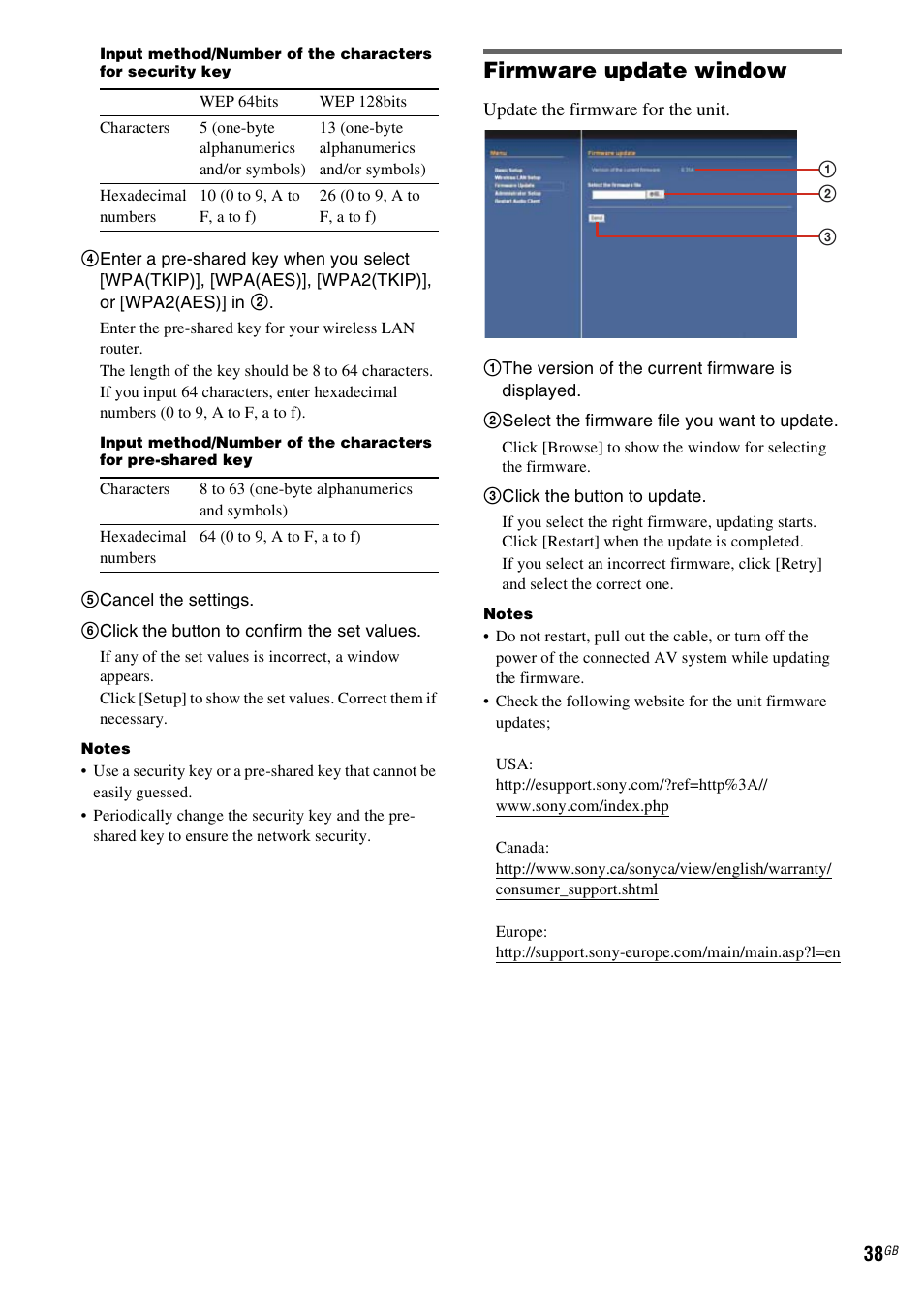 Firmware update window | Sony TDM-NC1 User Manual | Page 38 / 467