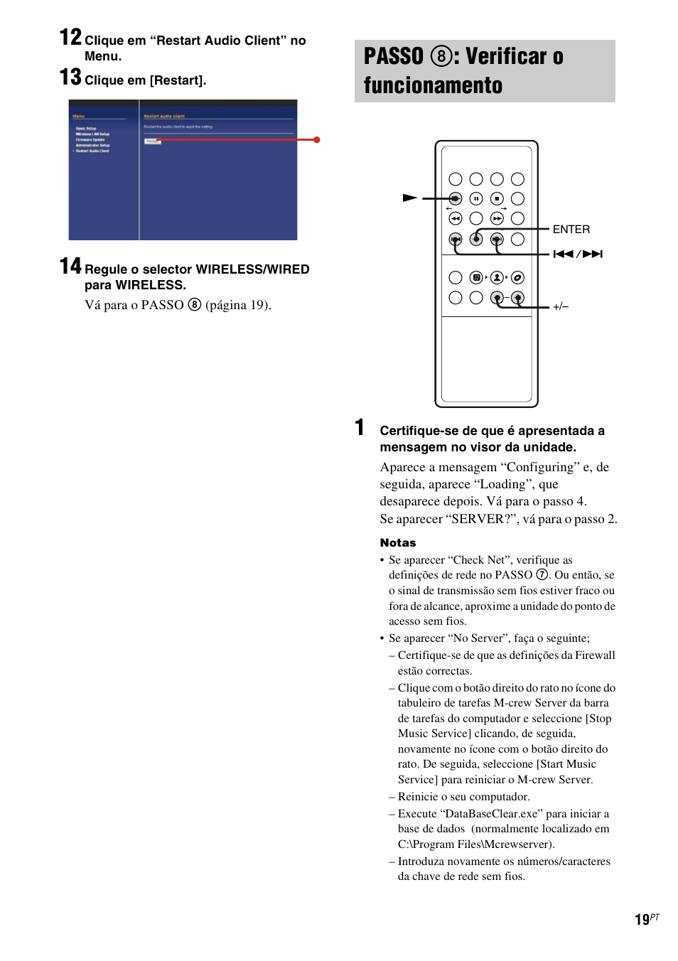 Passo 8: verificar o funcionamento, Passo 8: verificar o, Funcionamento | Passo 8 : verificar o funcionamento | Sony TDM-NC1 User Manual | Page 444 / 467