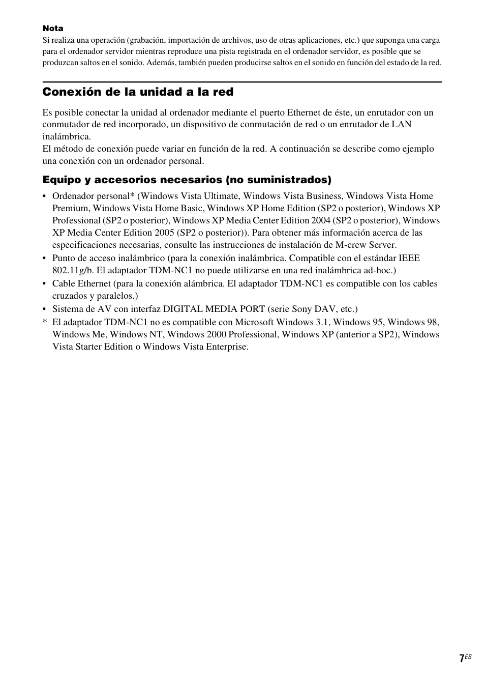Conexión de la unidad a la red | Sony TDM-NC1 User Manual | Page 91 / 467