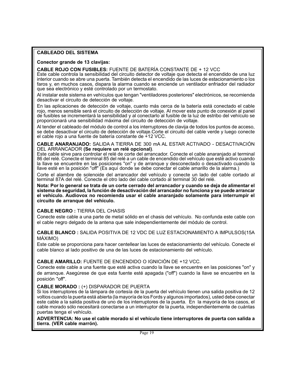 Audiovox APS 400 User Manual | Page 19 / 24