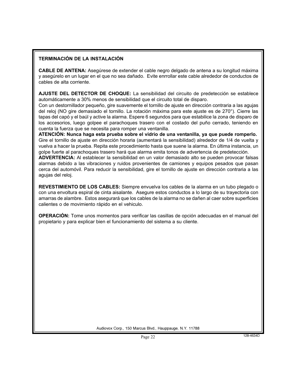 Audiovox APS 400 User Manual | Page 22 / 24