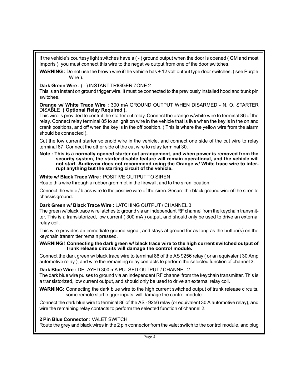 Audiovox APS 400 User Manual | Page 4 / 24