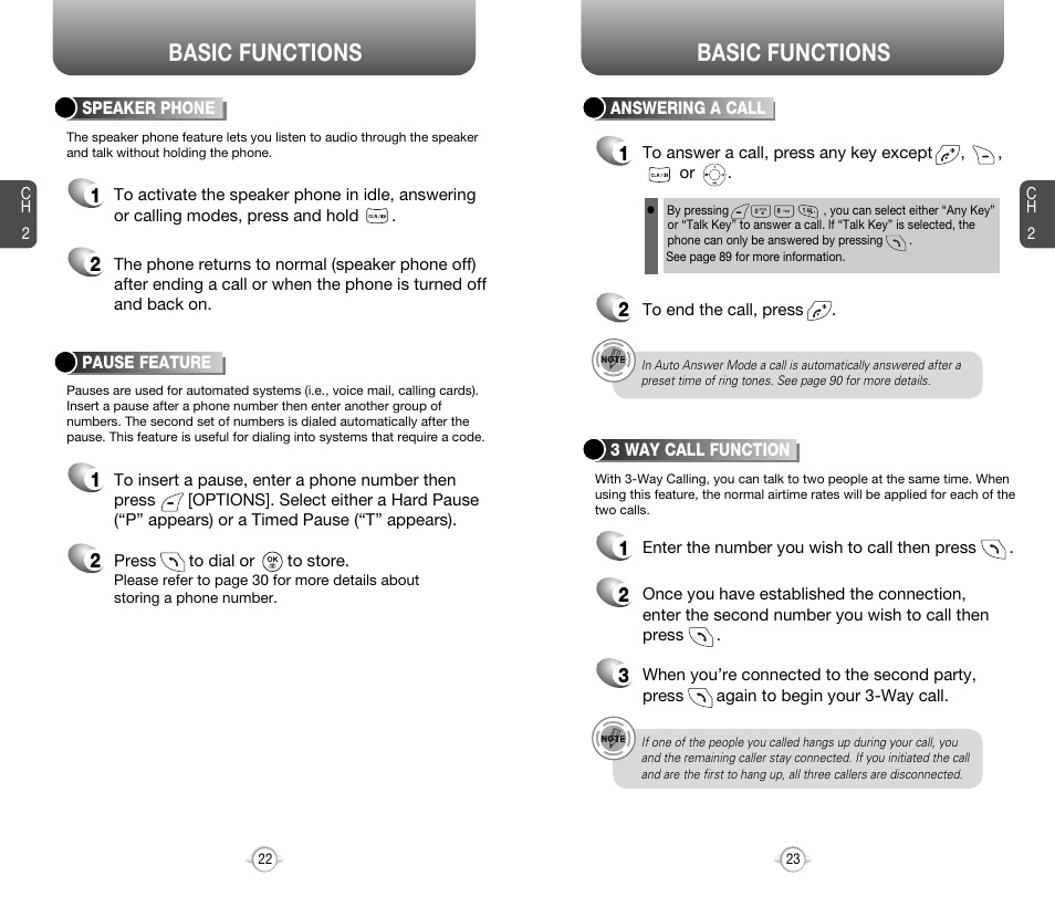Basic functions | Audiovox 8910 User Manual | Page 14 / 70