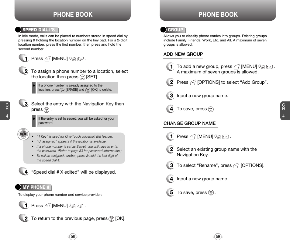 Phone book | Audiovox 8910 User Manual | Page 32 / 70