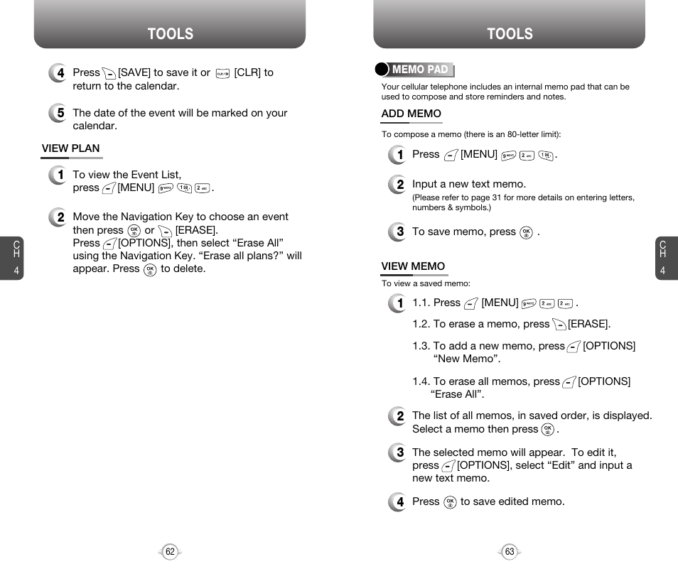 Tools | Audiovox 8910 User Manual | Page 34 / 70