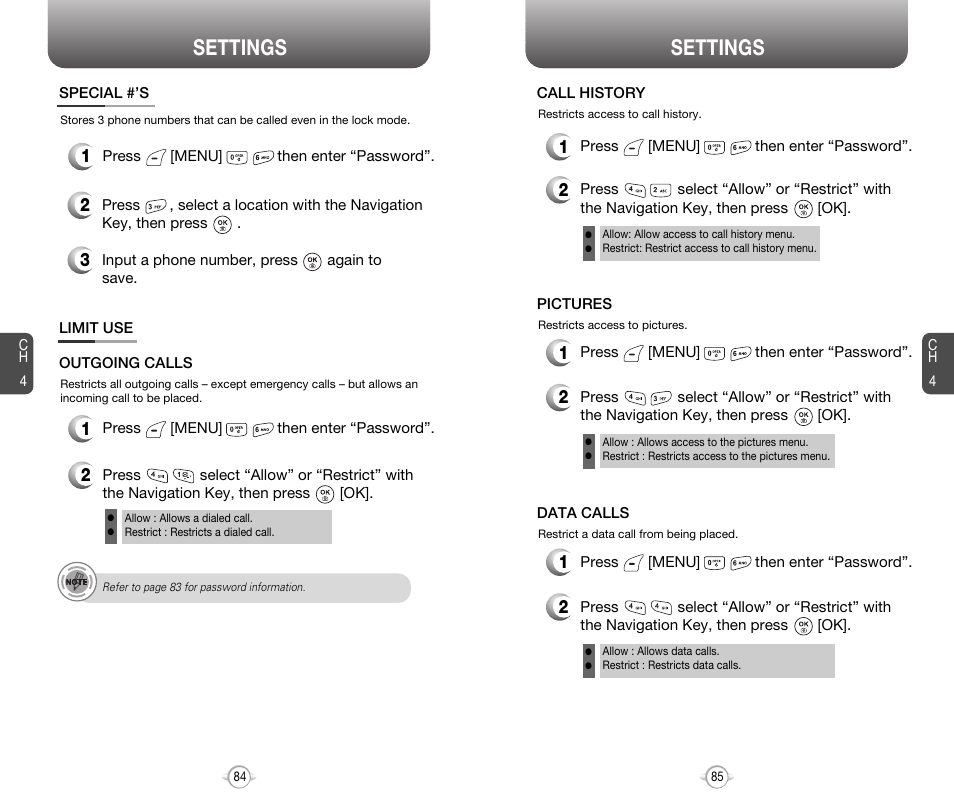Settings | Audiovox 8910 User Manual | Page 45 / 70