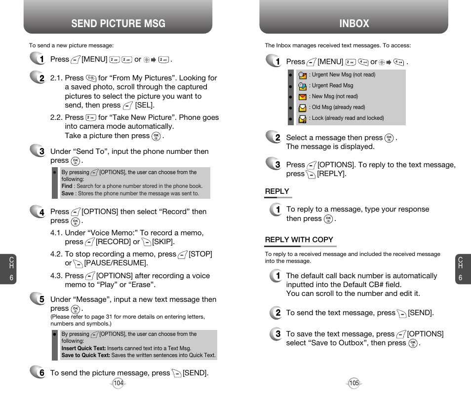Send picture msg inbox | Audiovox 8910 User Manual | Page 55 / 70