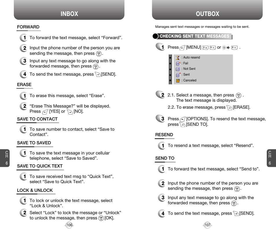 Inbox outbox | Audiovox 8910 User Manual | Page 56 / 70
