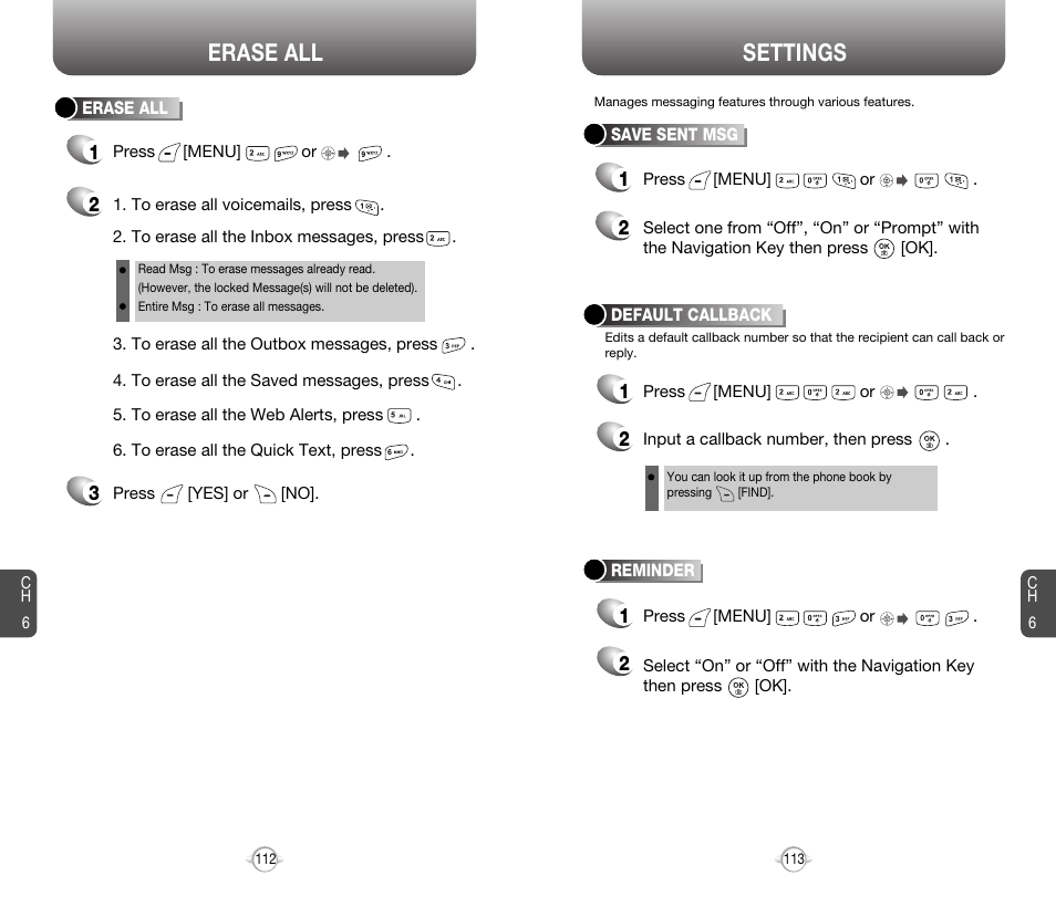 Settings erase all | Audiovox 8910 User Manual | Page 59 / 70