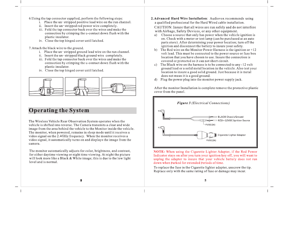 Operating the system | Audiovox ACA 240 User Manual | Page 6 / 7