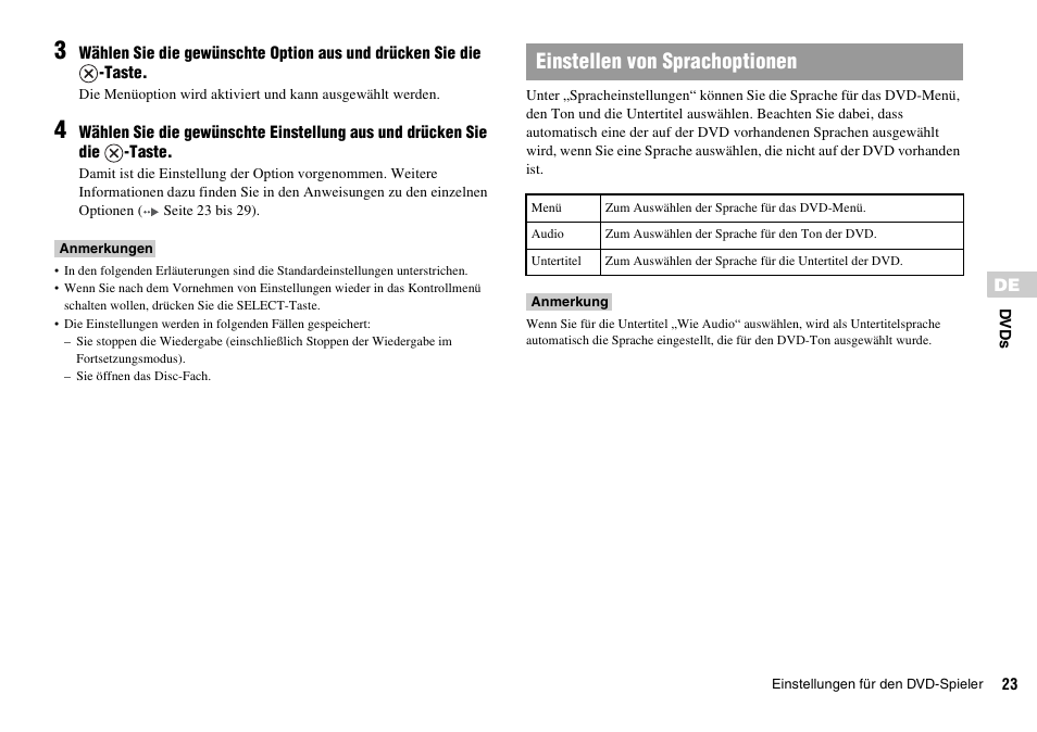 Einstellen von sprachoptionen | Sony KDL-22PX300 User Manual | Page 134 / 297