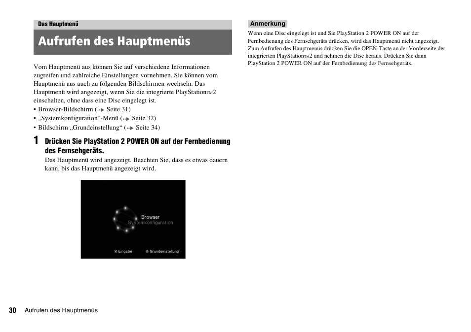 Das hauptmenü, Aufrufen des hauptmenüs | Sony KDL-22PX300 User Manual | Page 141 / 297