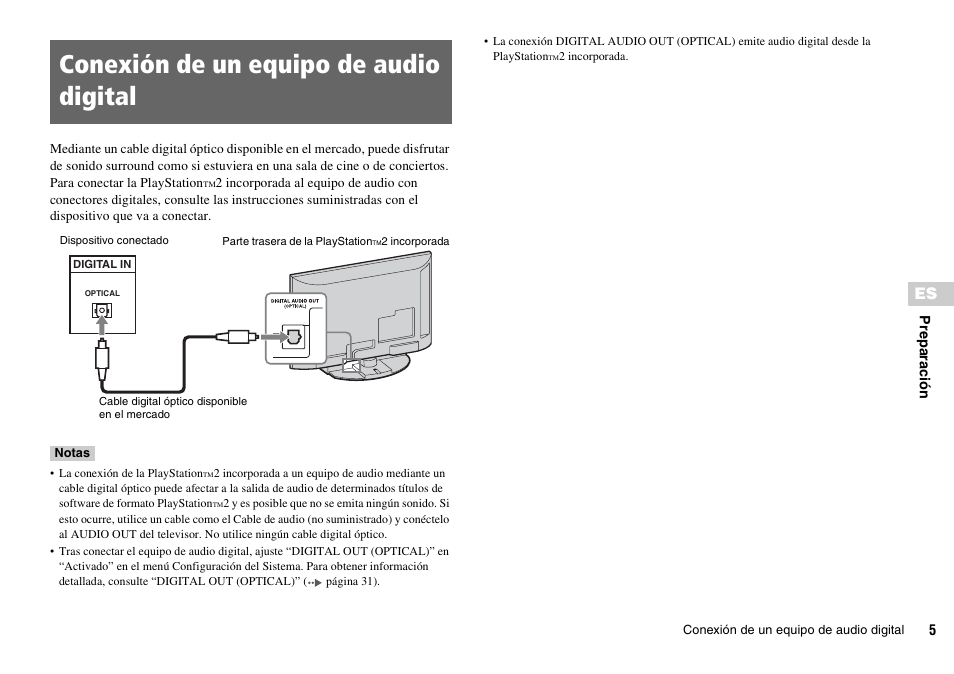 Conexión de un equipo de audio digital | Sony KDL-22PX300 User Manual | Page 154 / 297