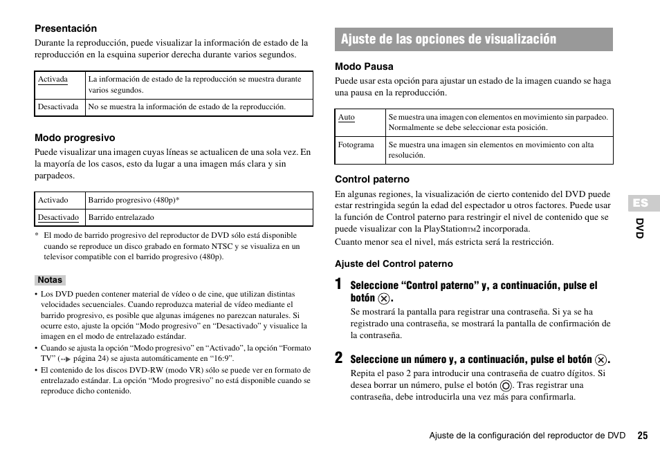 Ajuste de las opciones de visualización | Sony KDL-22PX300 User Manual | Page 174 / 297