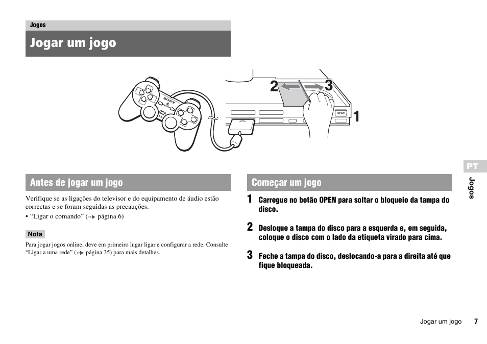 Jogos, Jogar um jogo, Antes de jogar um jogo começar um jogo | Sony KDL-22PX300 User Manual | Page 193 / 297