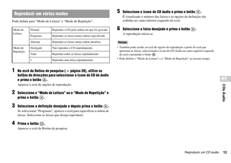 Reproduzir em vários modos | Sony KDL-22PX300 User Manual | Page 199 / 297