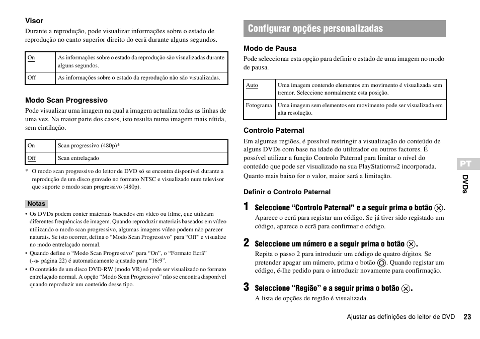 Configurar opções personalizadas | Sony KDL-22PX300 User Manual | Page 209 / 297