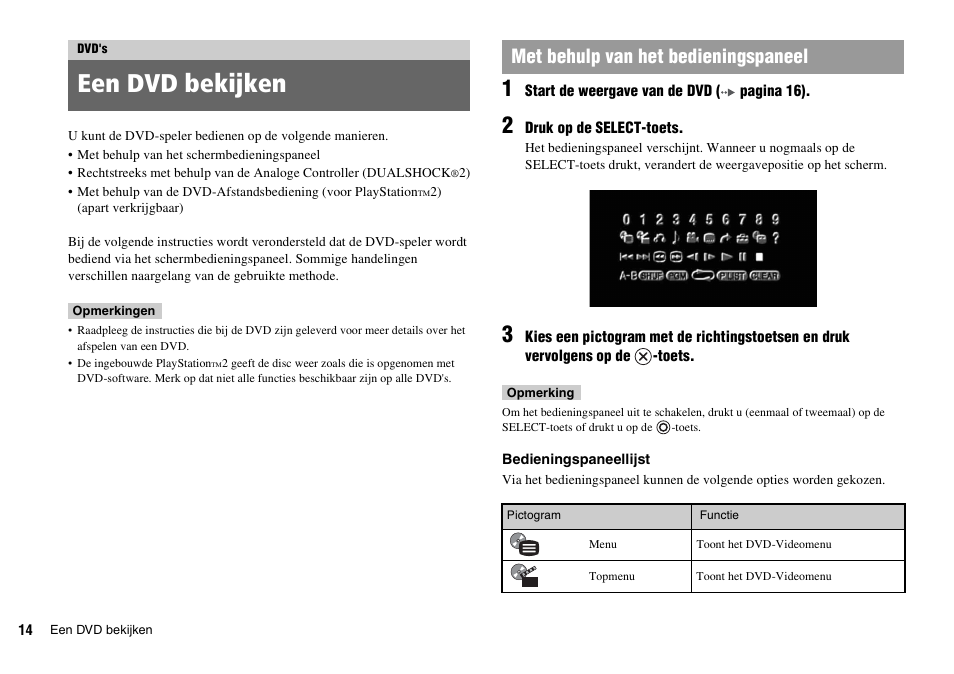 Dvd's, Een dvd bekijken, Met behulp van het bedieningspaneel | Sony KDL-22PX300 User Manual | Page 236 / 297