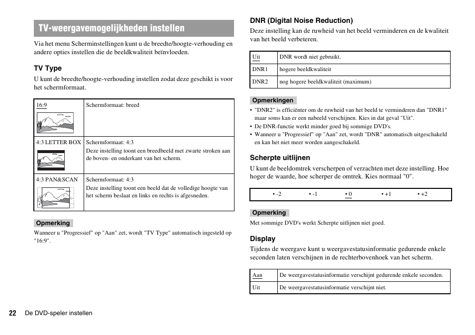 Tv-weergavemogelijkheden instellen | Sony KDL-22PX300 User Manual | Page 244 / 297