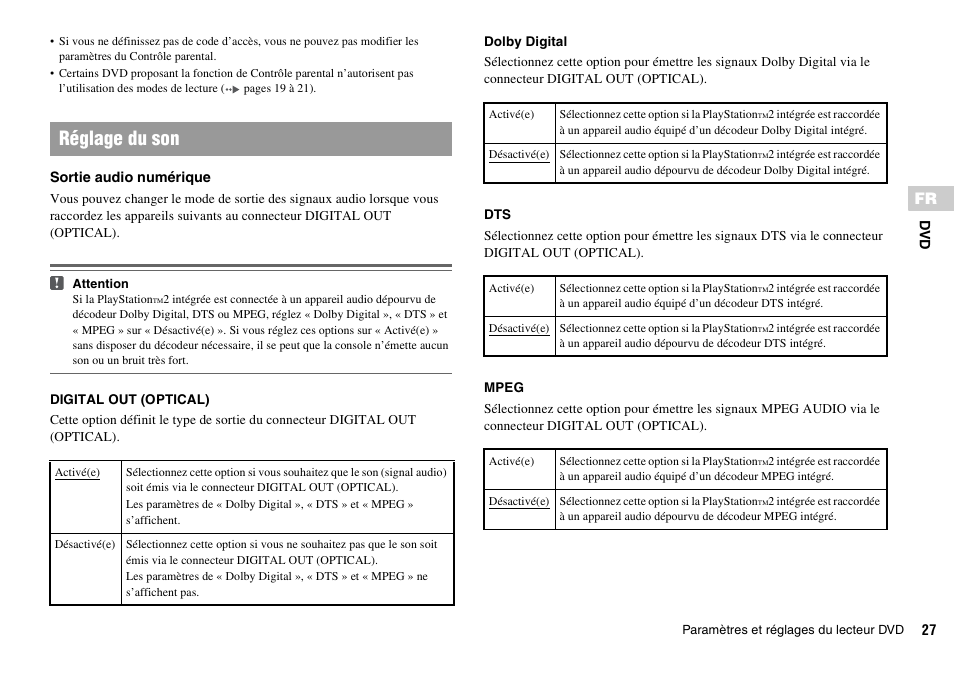 Réglage du son | Sony KDL-22PX300 User Manual | Page 62 / 297