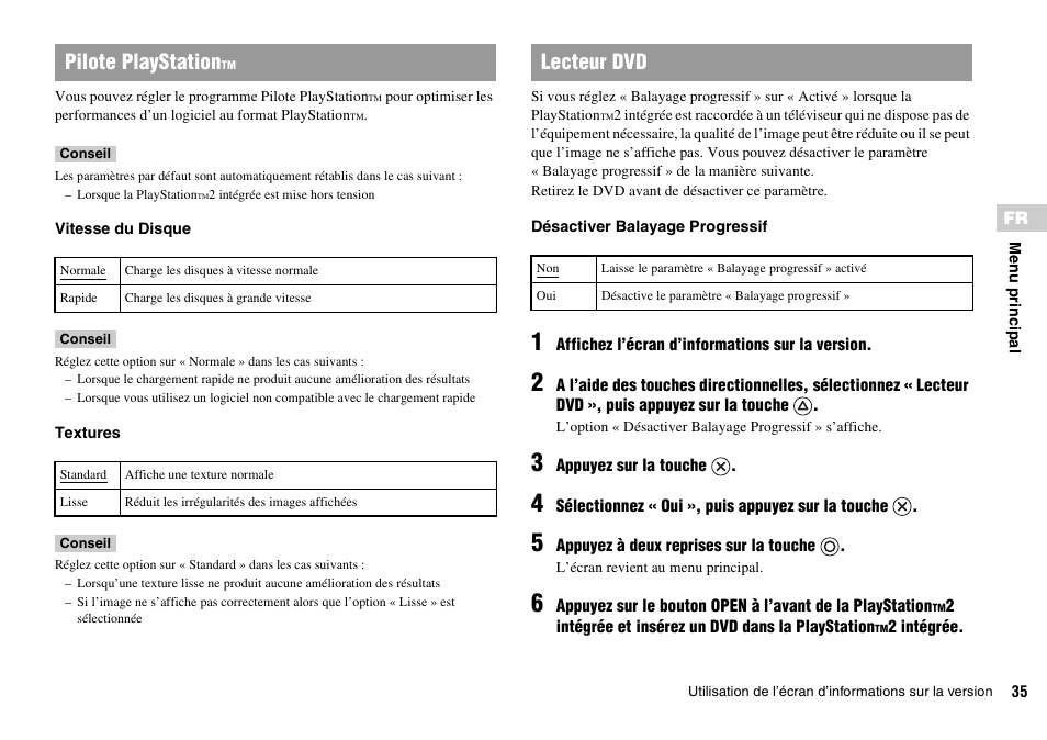 Pilote playstation, Lecteur dvd | Sony KDL-22PX300 User Manual | Page 70 / 297