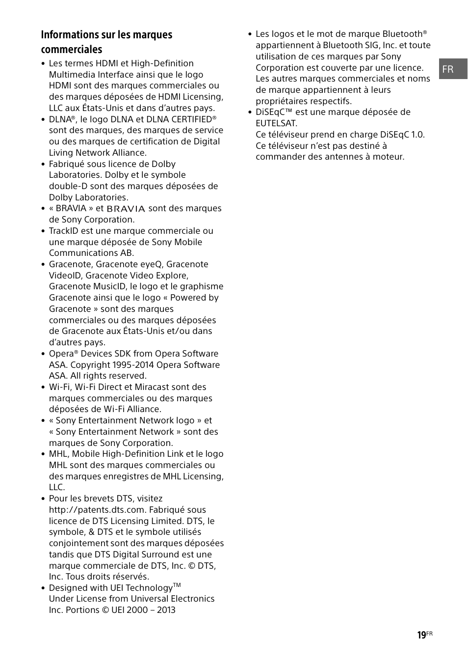 Informations sur les marques commerciales | Sony KDL-50W805B User Manual | Page 35 / 376