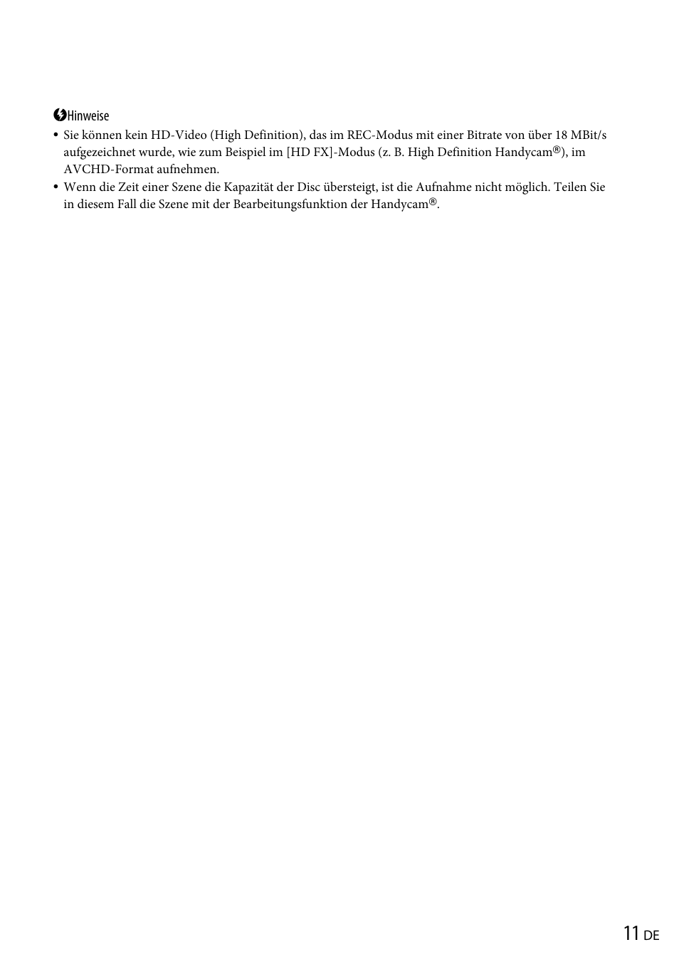 Hinweise | Sony VRD-P1 User Manual | Page 43 / 120