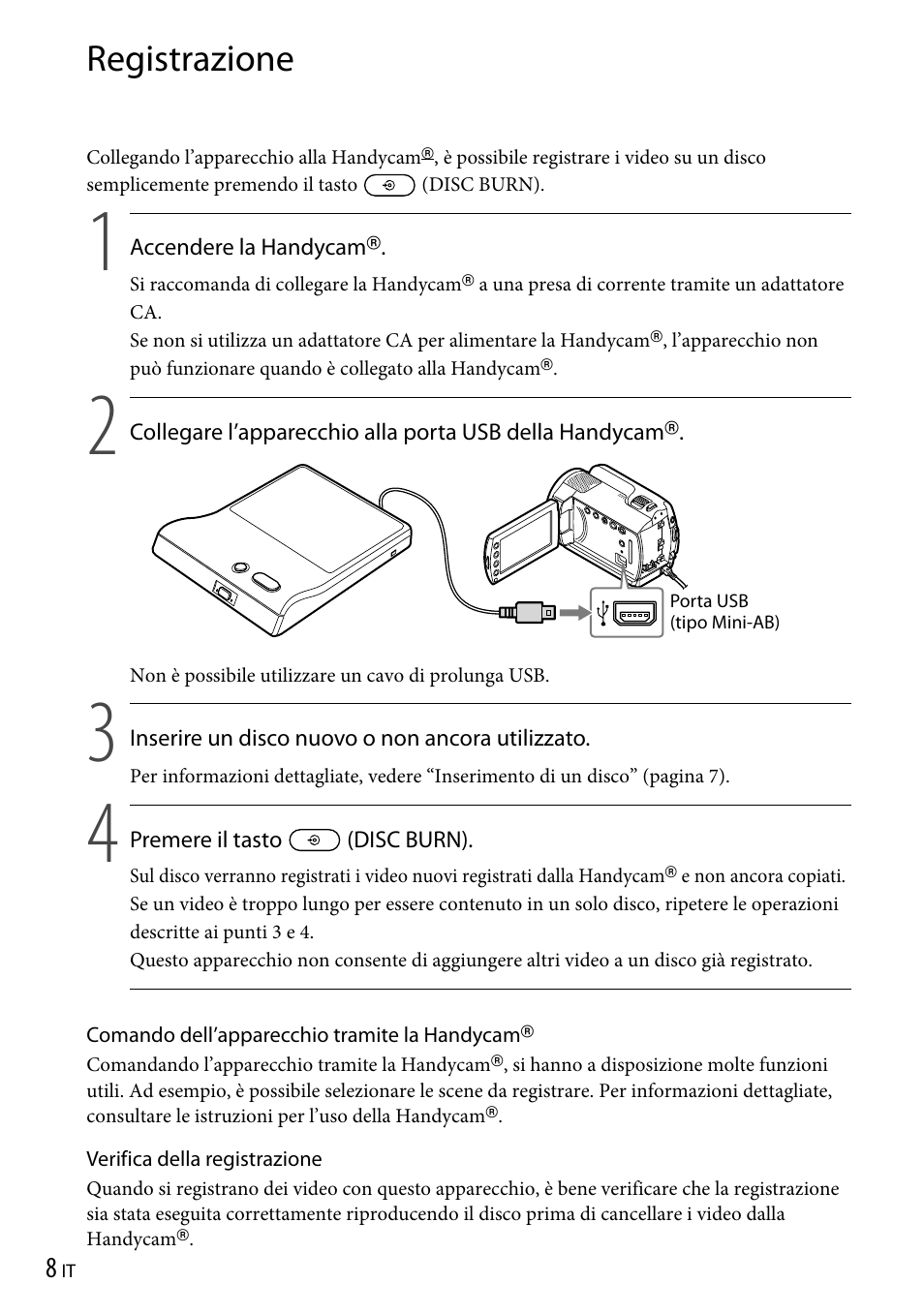 Registrazione | Sony VRD-P1 User Manual | Page 54 / 120