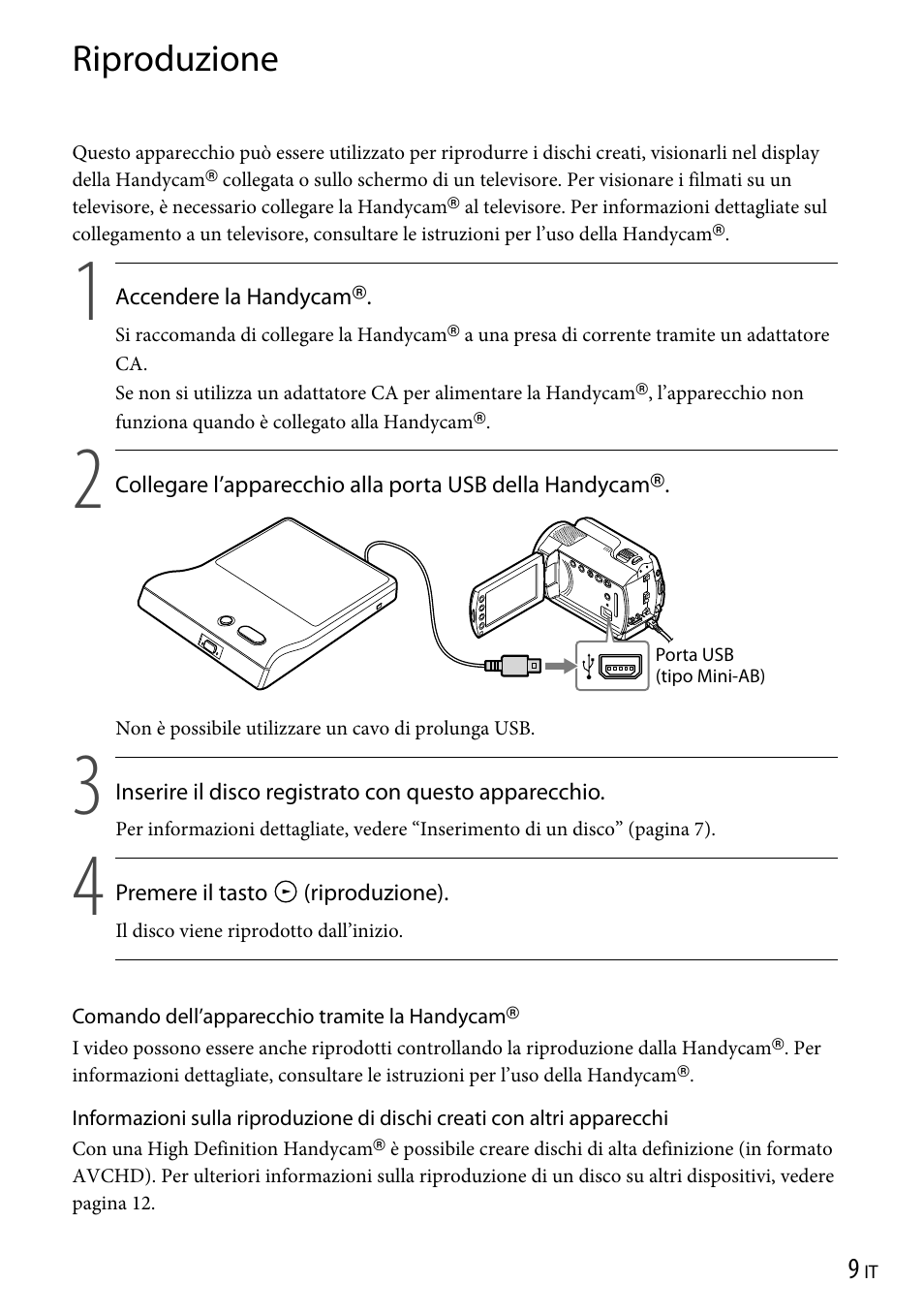 Riproduzione | Sony VRD-P1 User Manual | Page 55 / 120