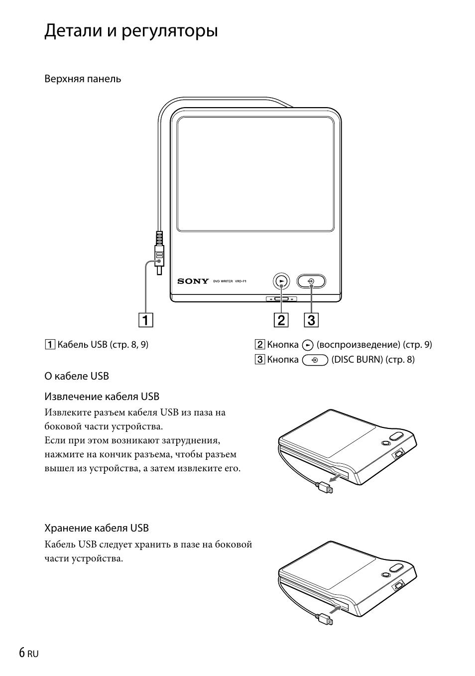 Детали и регуляторы | Sony VRD-P1 User Manual | Page 80 / 120