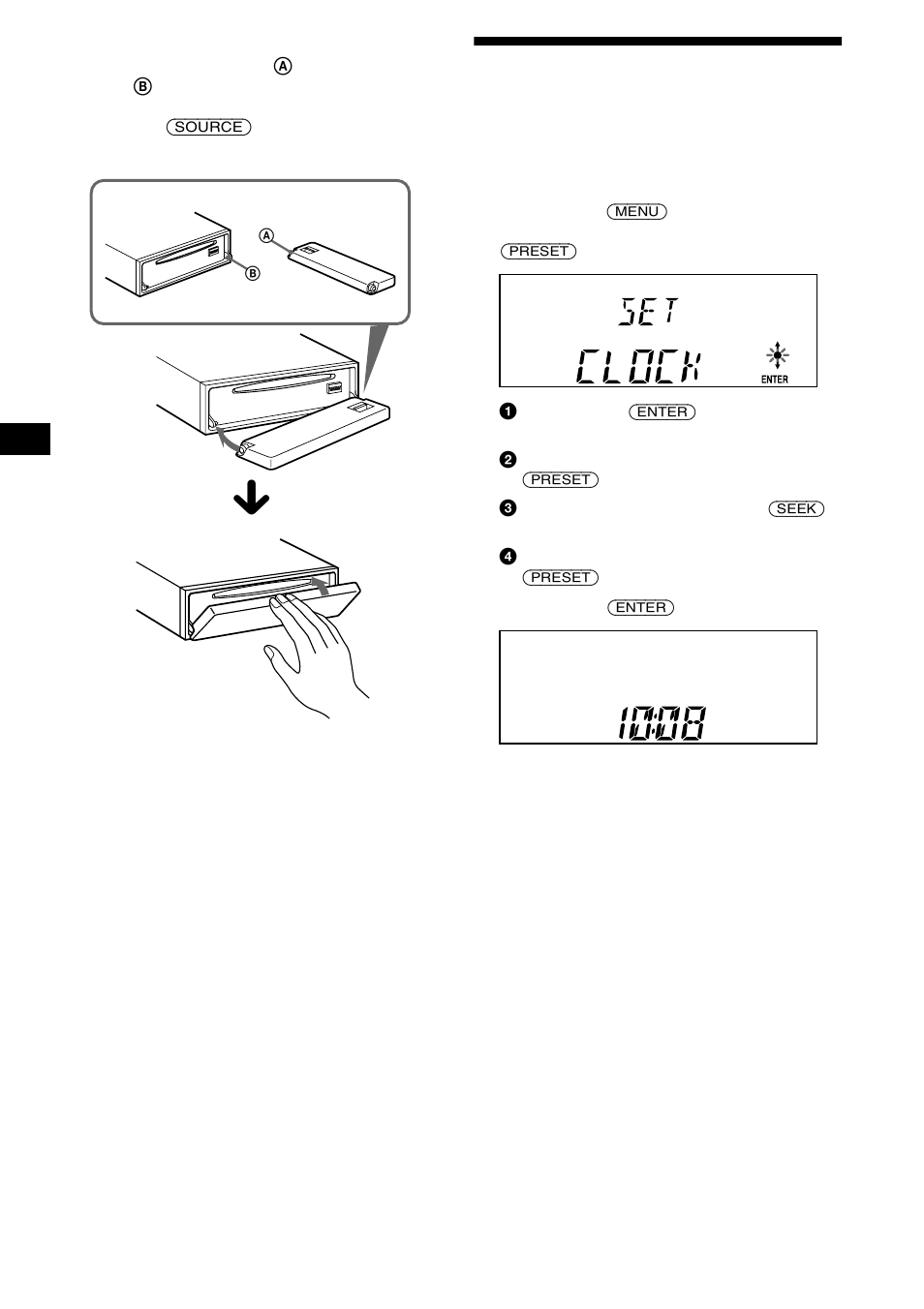 Einstellen der uhr, Riproduzione di un disco, Klok instellen | Sony CDX-L550V User Manual | Page 32 / 122