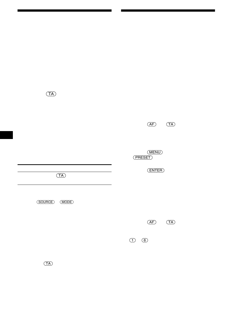 Ascolto dei notiziari sul traffico — ta/tp, Ascolto dei notiziari sul traffico, Ta/tp | 14 ascolto dei notiziari sul traffico | Sony CDX-L550V User Manual | Page 86 / 122