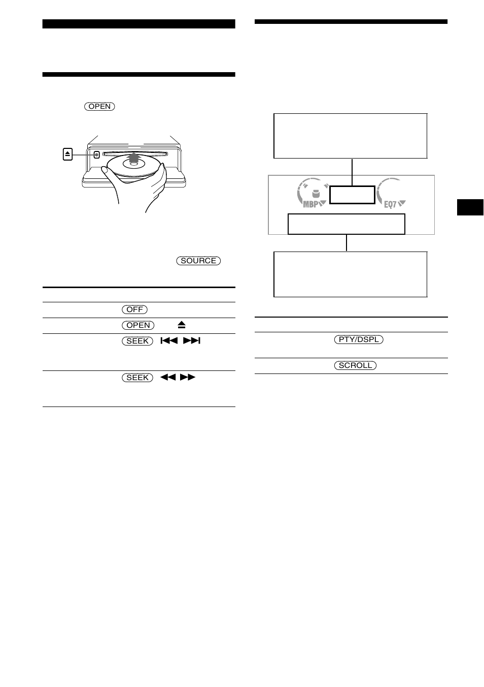 Cd player, Playing a disc, Display items | Playing a disc display items, On 9 | Sony CDX-L550V User Manual | Page 9 / 122