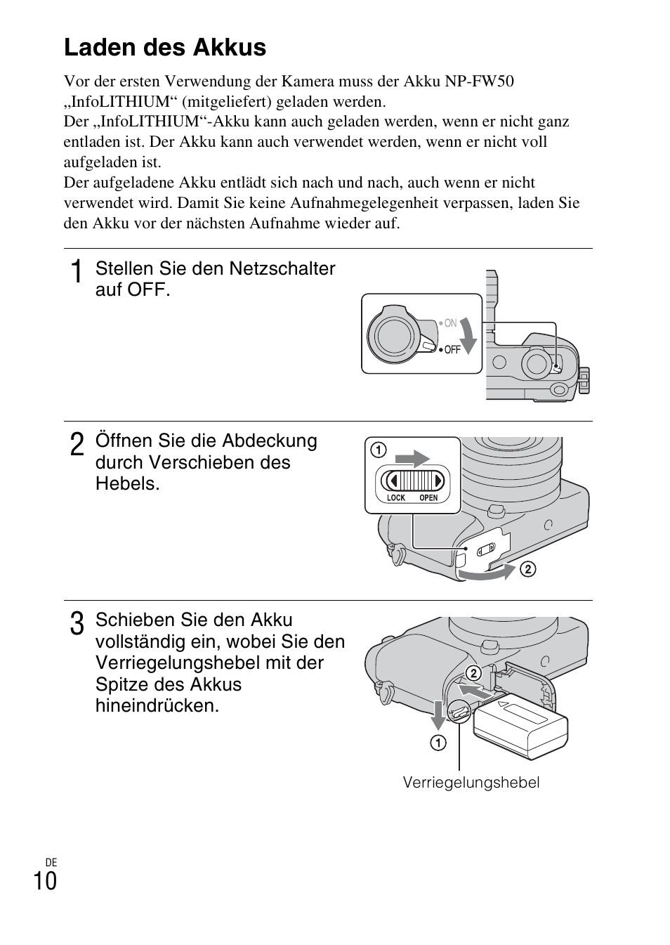 Laden des akkus | Sony NEX-3NY User Manual | Page 118 / 547